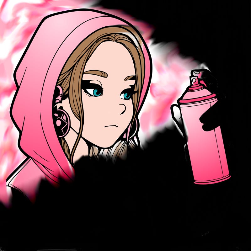 a realistic girl, spray painting