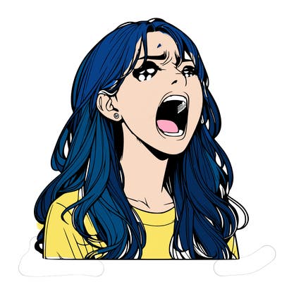 screaming realistic, girl