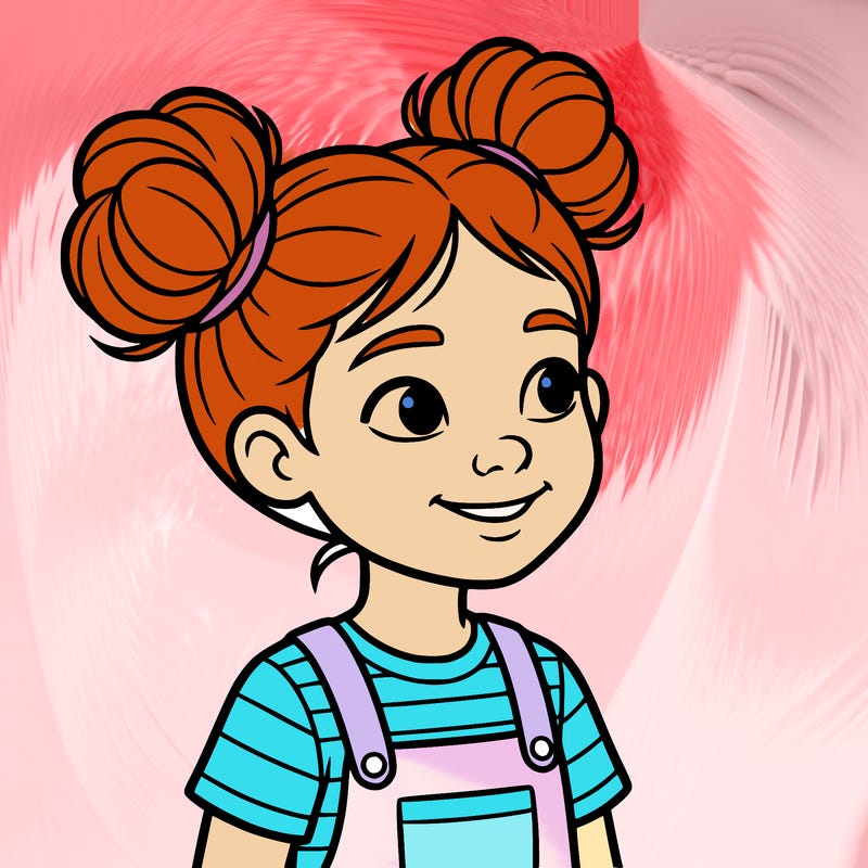 a girl with two buns