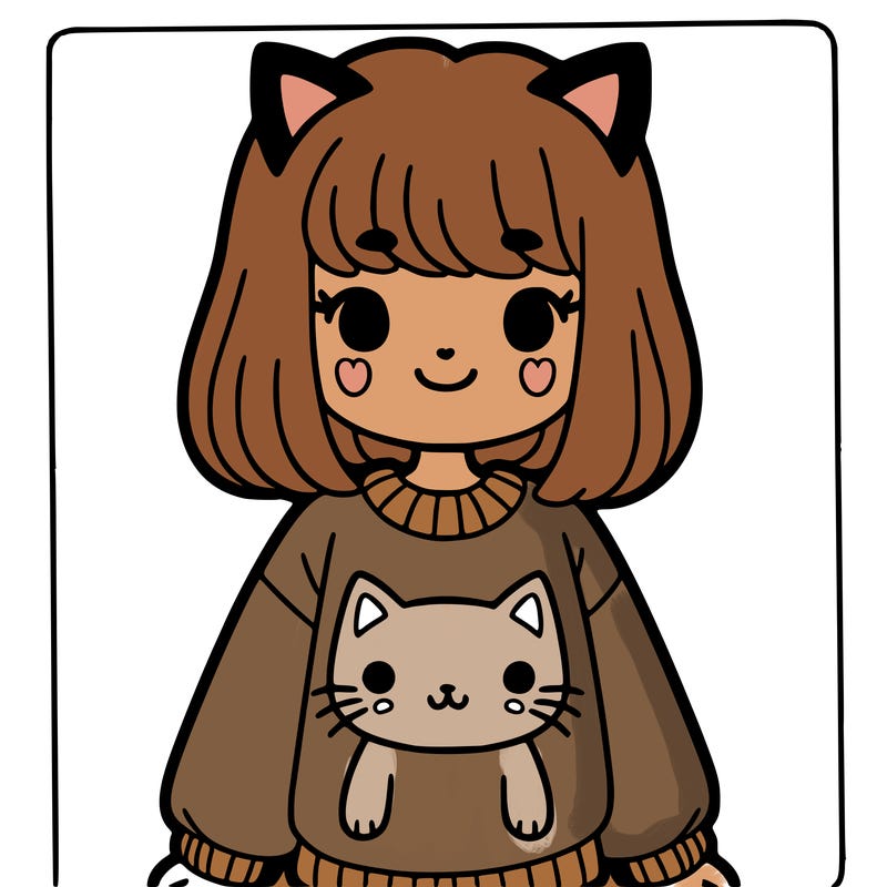 easy girl with a cat sweatshirt