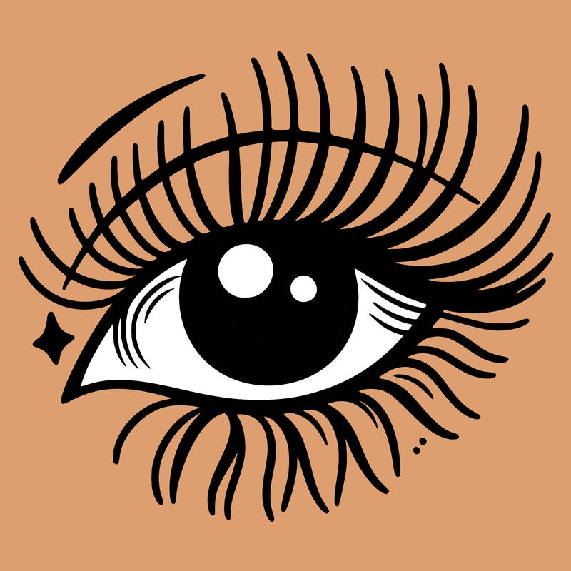 pretty eye with long eyelashes