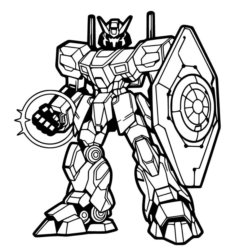 mecha with an energy shield.