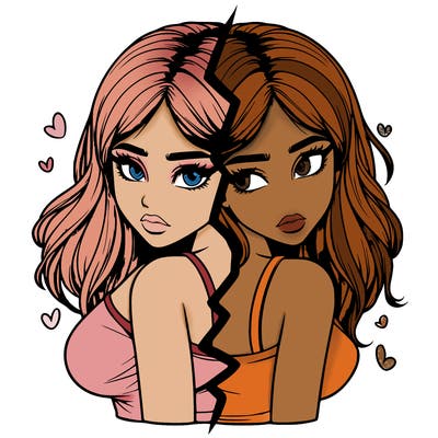 realistic girl split