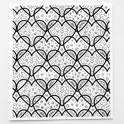 Unleash your creativity with this intricate heart tessellation coloring page, designed specifically for teens. Each interlocking heart offers unique patterns, promising hours of engaging artistic fun.