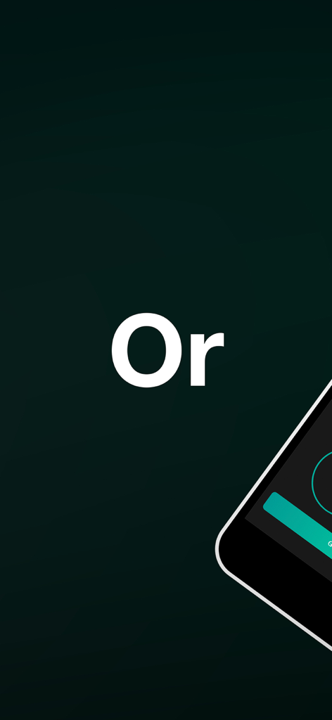 Un fond vert foncé avec le mot Ou en texte blanc à côté d'un smartphone montrant une vue partielle de l'interface de l'application Wddk