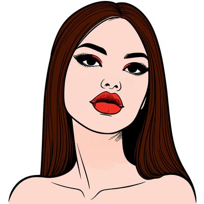 realistic woman with full lips