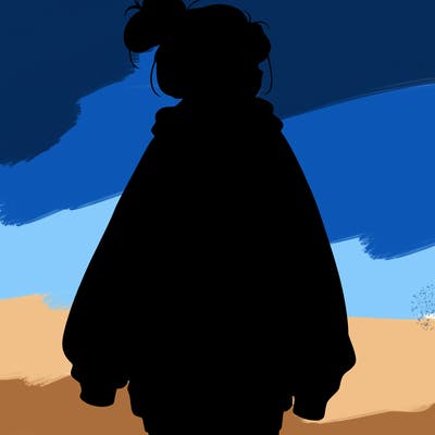 realistic girl with a oversized sweatshirt on and a bun