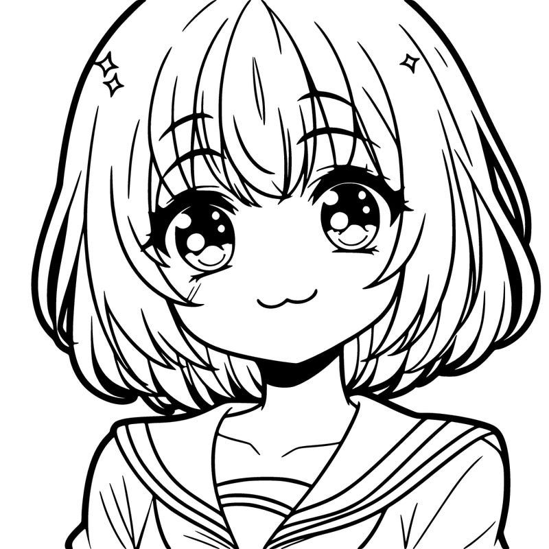 cute anime girl smiling