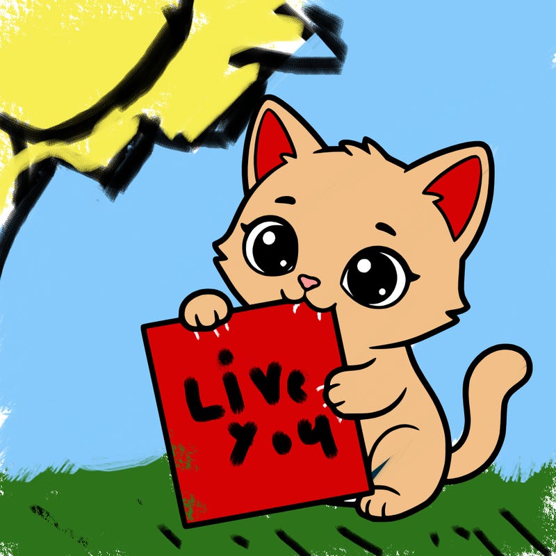 a small cat with a blank sheet of paper in its hand. the cat is sooooooo cute!