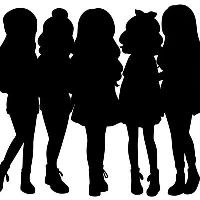 a group of five girls