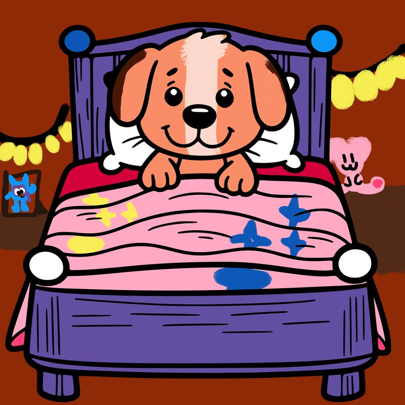 dog in bed