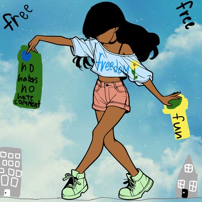 realistic girl danceing