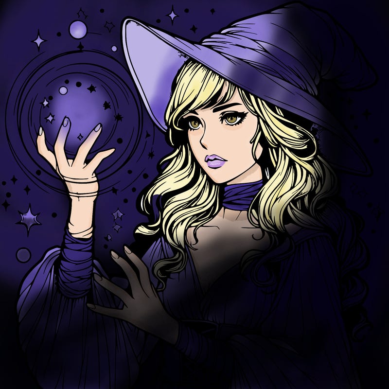 realistic women sorcerer using magic