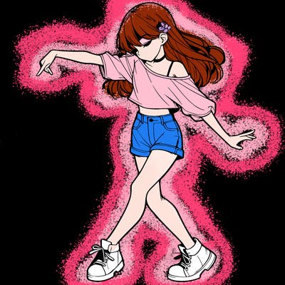 realistic girl danceing