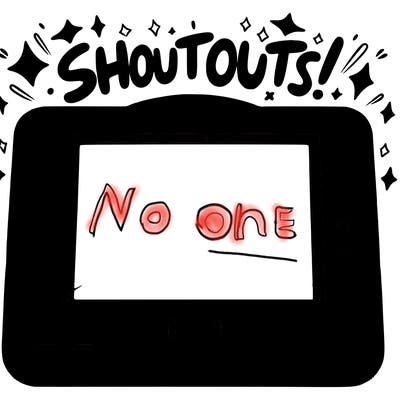 blank canvas that says above it shoutouts