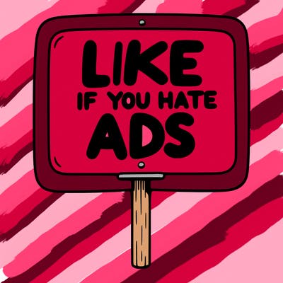 a sign that says like if you hate ads