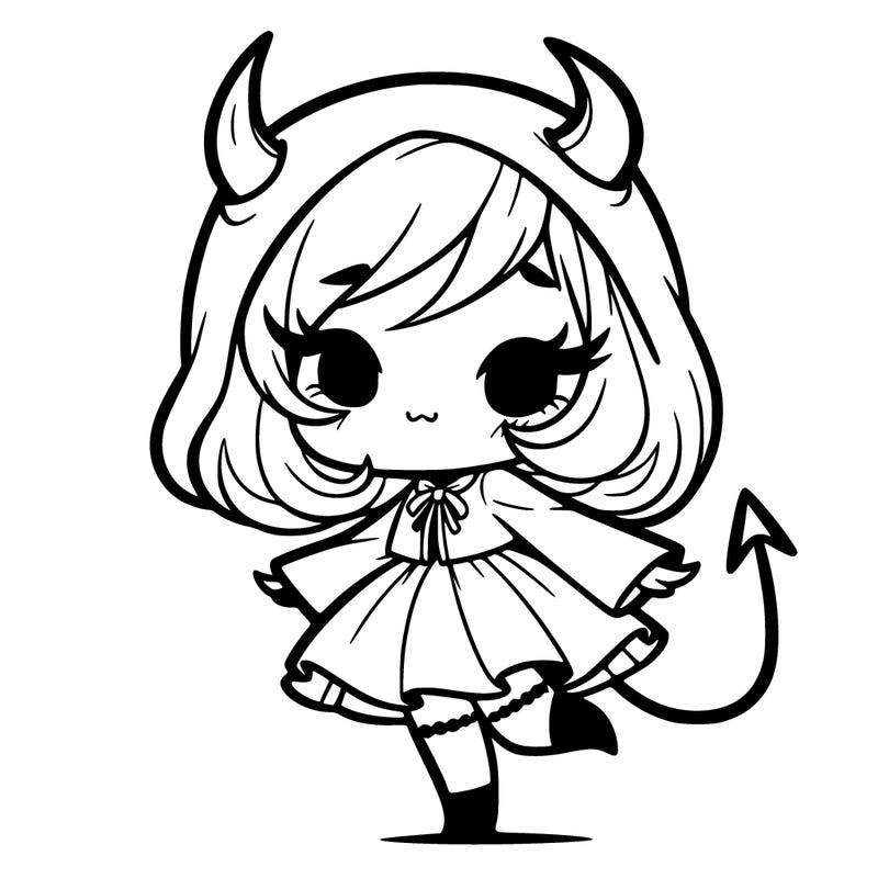 unrealistic girl dressed as a devil