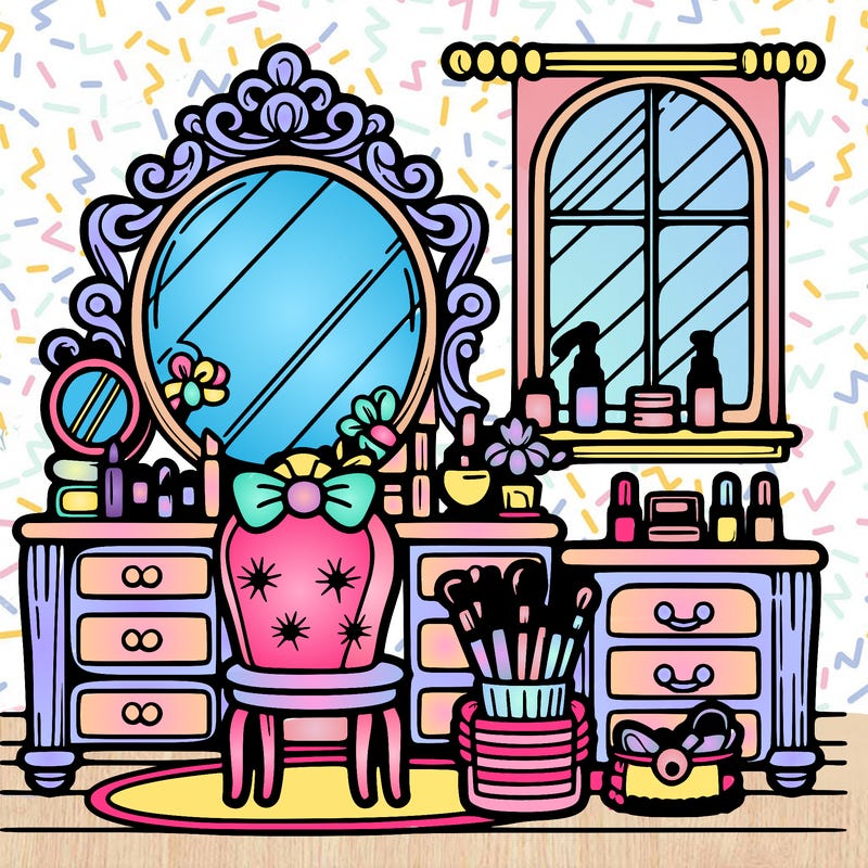 beauty room with vanity