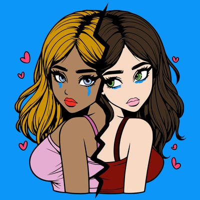 realistic girl split