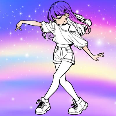 realistic girl danceing