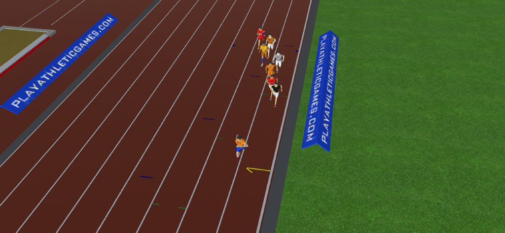 Athletic Games - Athletes competing in a track and field sprint race within the Athletic Games app
