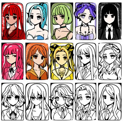 girls that look diffrent anime