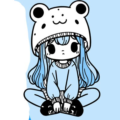 a girl wearing a frog hat and some frog socks