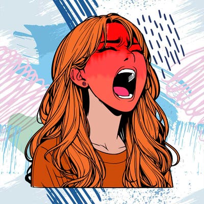 screaming realistic, girl