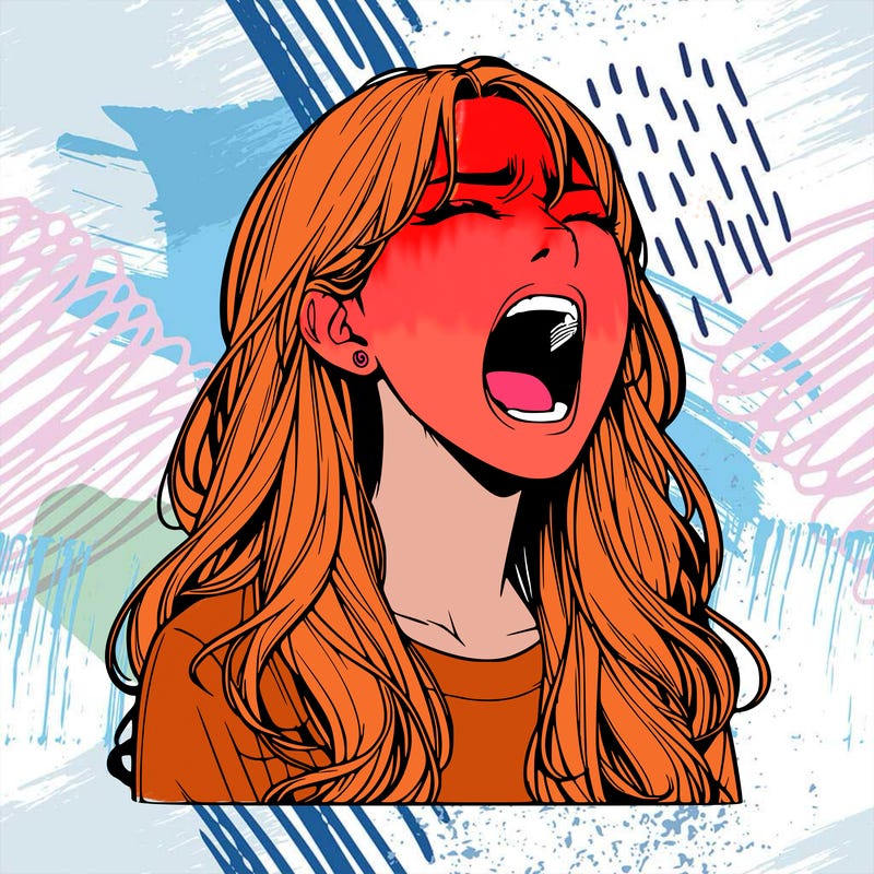 screaming realistic, girl