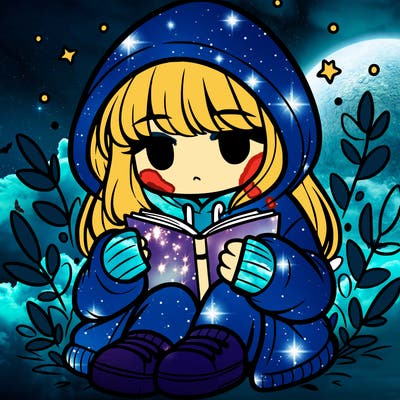 girl in oversized hoodie reading a book