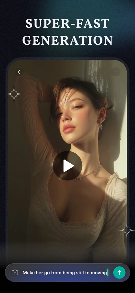 MotionPic AI - MotionPic AI app interface showing fast photo to video animation generation