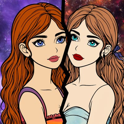 split realistic girl