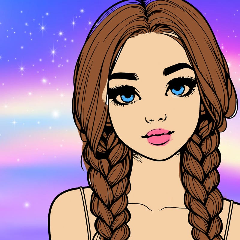 realistic girl with braids
