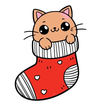 cute cat in a sock