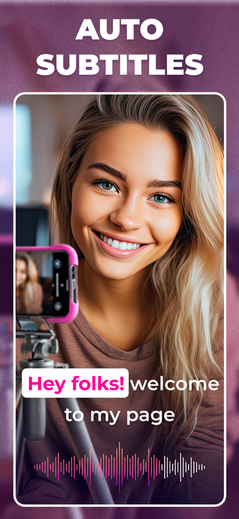 Captions for Videos - SubMe AI - Content creator using SubMe AI to generate automatic video subtitles