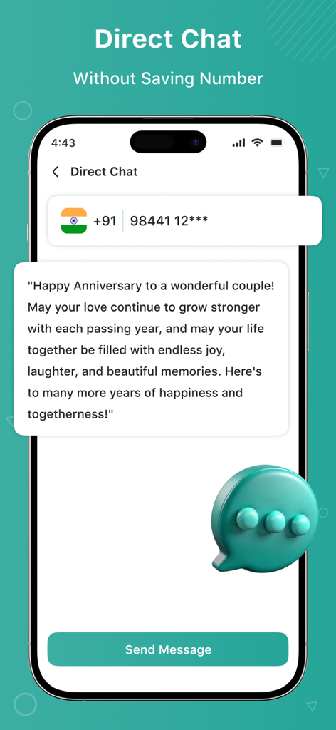 WAMR - Undelete messages - Direct Chat feature in WAMR app for messaging without saving contacts