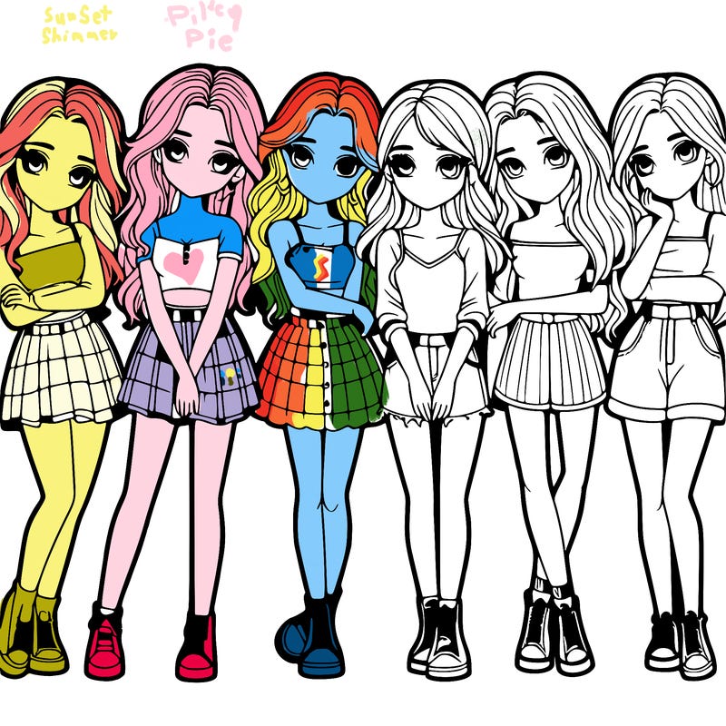 a group of girls realistic