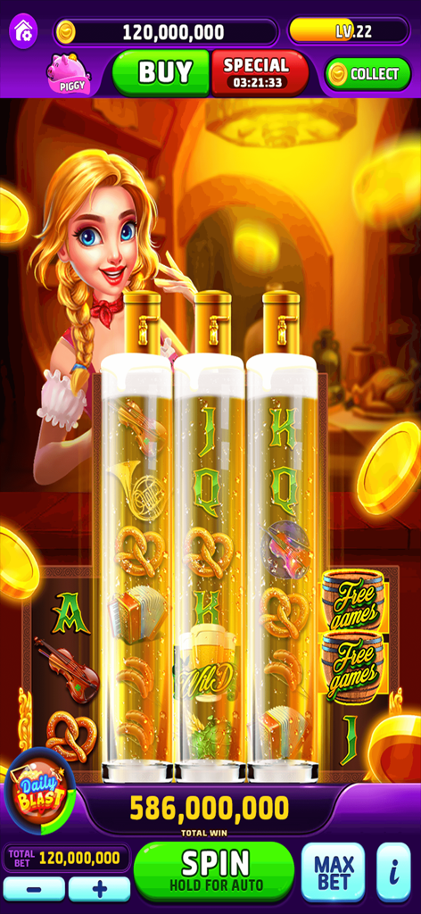 Wild Vegas - Casino Slots - Big win on an Oktoberfest themed slot machine in Wild Vegas Casino Slots