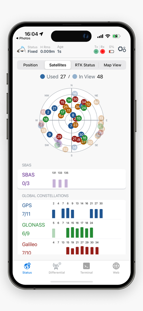 Eos Tools Pro - Eos Tools Proの衛星スカイプロットとGNSSコンステレーション追跡データ。