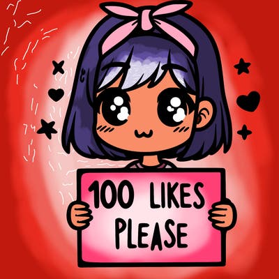 girl holding sign saying 100 likes please
