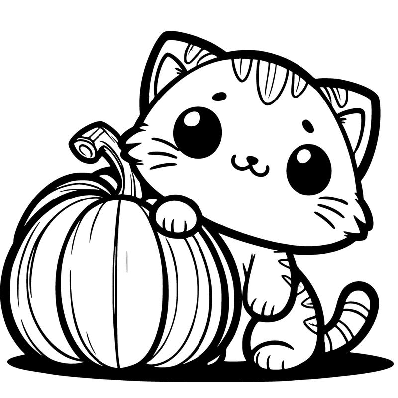 cat in pumpkin (cute)