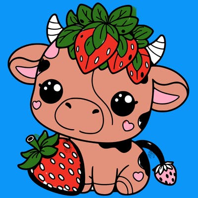 cute strawberry cow