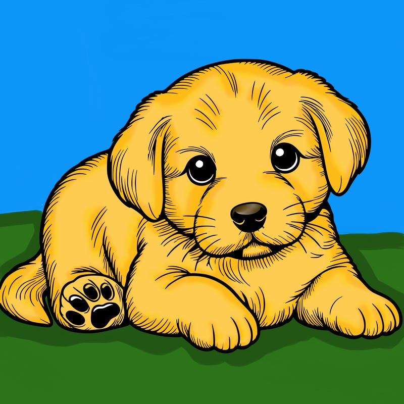 a cute realistic puppy