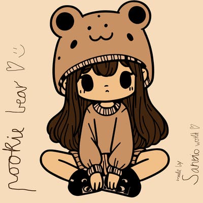 a girl wearing a frog hat and some frog socks