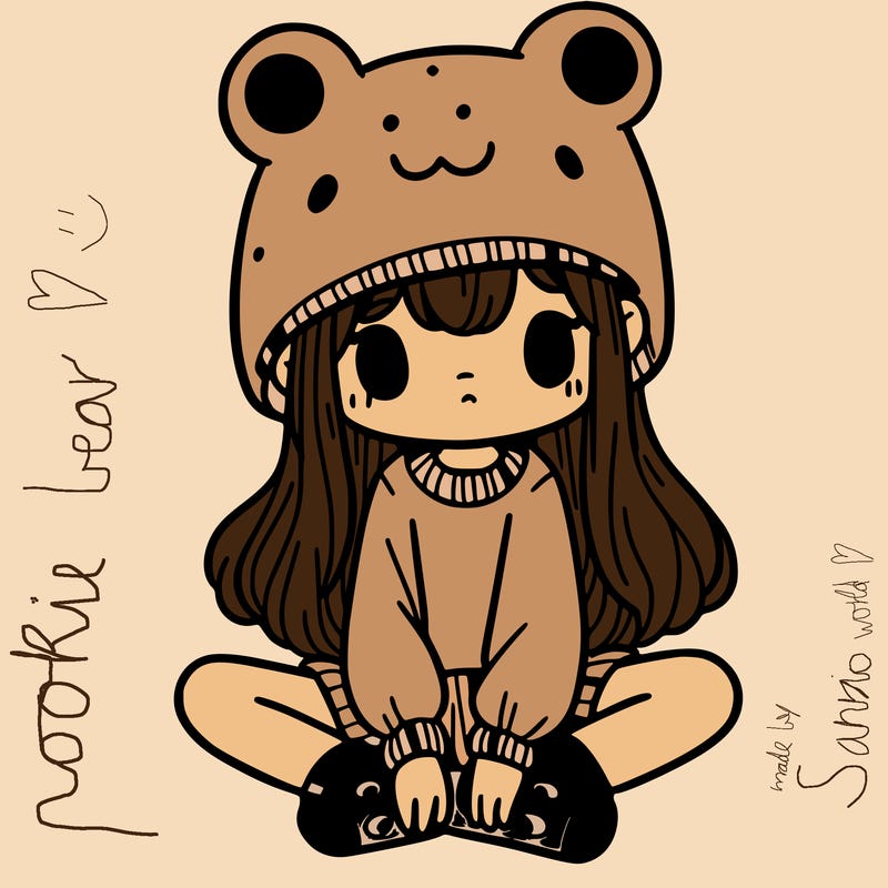 a girl wearing a frog hat and some frog socks