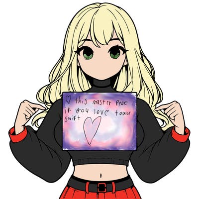 girl holding a blank sign in a long sleeve crop top