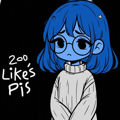 sad girl with glasses in a sweater