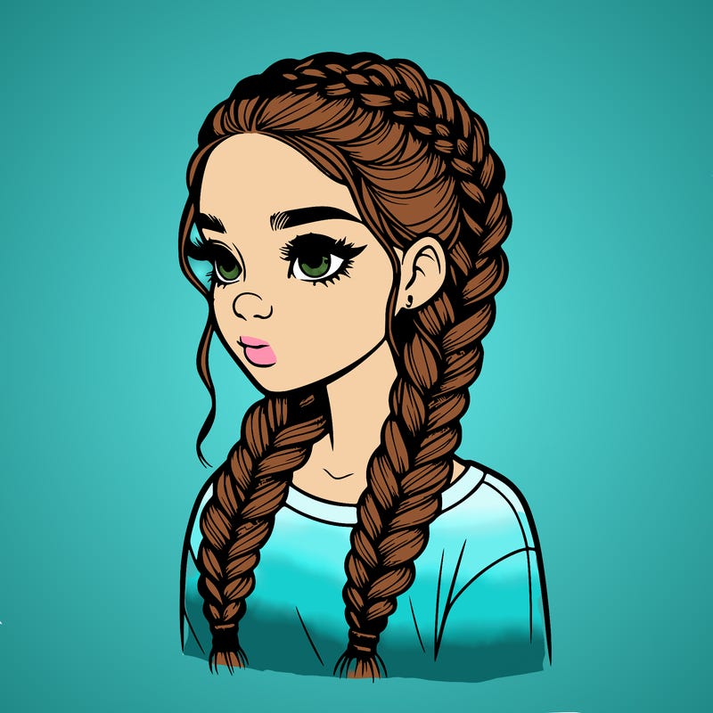 realistic girl with braids