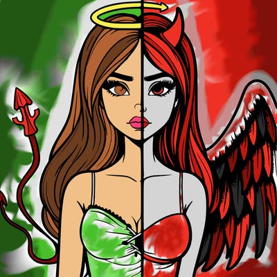 devil vs angel realistic girl