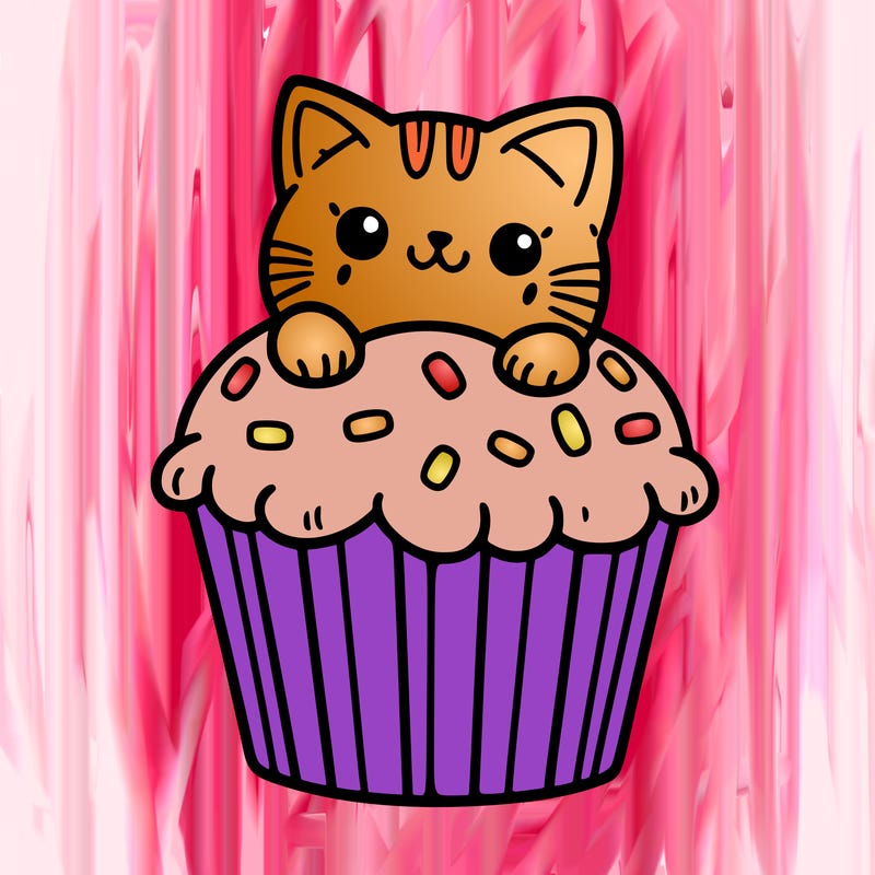 cat in a cupcake